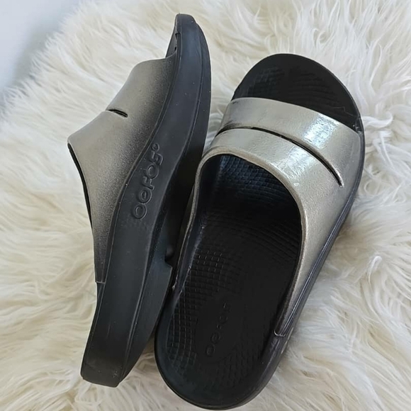 OOFOS OOahh Luxe Slide Sandals Latte US M6 W8 Like new 🌴 - Picture 5 of 8
